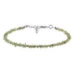 Raw Moldavite Bracelet with Rhodium Plated Chain