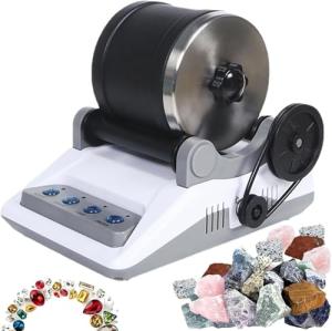 UILMLIO Professional Rock Tumbler Kit, Rock Tumbler Polisher Kit, Electric Jewel Grinder with Timer Function, Detachable Stone Polisher, Ideal for Lapidary Gift for Kids and Adults of All Ages