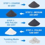 Rock Tumbler Grit and Ceramic Tumbling Media, Polish Up to 15 lbs. of Rocks, Rock Polishing Supplies, Compatible with Any Tumbler (2 Pounds - Polish up to 15 lbs. of Rocks)
