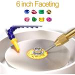 HEQIM Adjustable Stainless Steel Table Gem Grinder 2800rpm, Gem Faceting Machine with Digital Display Manipulator and Frequency Control Speed, 180W Jewelry Polisher for Knives, Seals, Jewelry, Glass