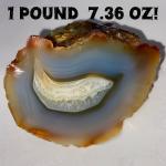 Large Banded Agate Stone Lapidary Rough 1 Pound 7.36 Oz