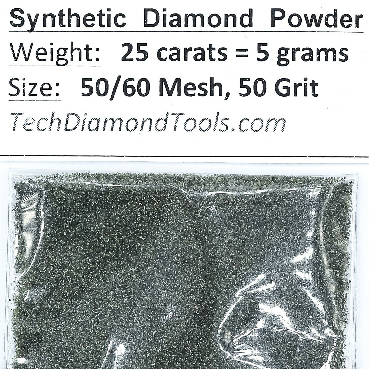 325-50 Grit Diamond Powder: 25 Carats, 5 Grams