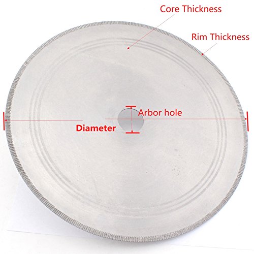 ILOVETOOL 14" inch Notched Rim Thickness 0.05" Lapidary Diamond Saw Blade Rock Slab with Bushing 5/8" Tools for Stone Gemstone
