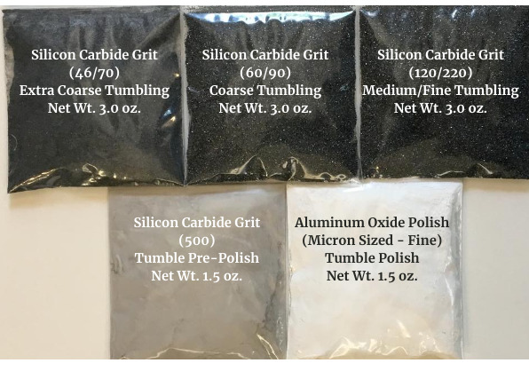 Full Spectrum Rock Tumbling Grit Kit with Rotary Tumbler