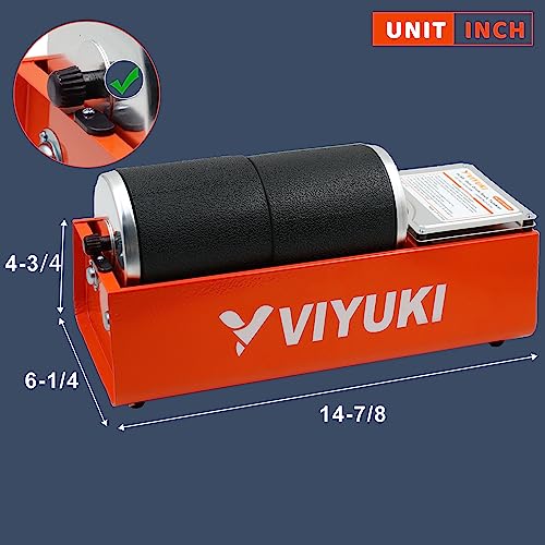 VIYUKI 2024 Professional Rock Tumbler Kit - Double Drum 6LB Lapidary Polisher for Adults (Double Barrel), Includes Rough Gemstones, 8 Polishing Grits, Jewelry, Learning Guide, Great Stem Science Kit