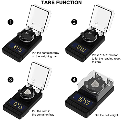 MAXUS Digital Milligram Scale 50g/0.001g, Compact with Calibration Weight