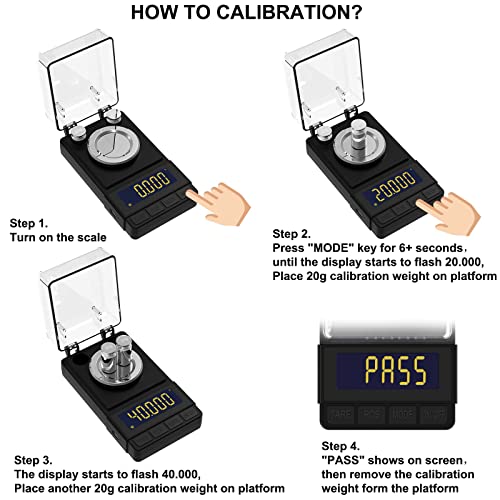 MAXUS Digital Milligram Scale 50g/0.001g, Compact with Calibration Weight