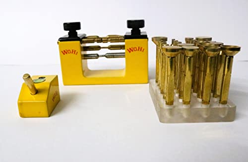 WOHI Combo Offer of 24 Brass DOP STICKS – (2,3,4,5,6,7,8,9,10,11,12,13mm), Jig Transfer, Angle DOP 45/90° used Faceting and Lapidary of Gemstones