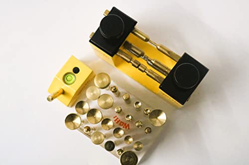 WOHI Combo Offer of 24 Brass DOP STICKS – (2,3,4,5,6,7,8,9,10,11,12,13mm), Jig Transfer, Angle DOP 45/90° used Faceting and Lapidary of Gemstones