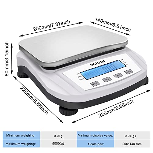 High Precision 5000g Digital Analytical Balance Scale