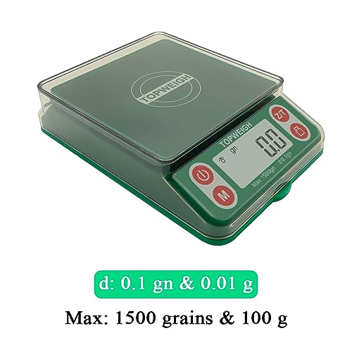 TOPWEIGH Digital Grain Scale, 1500 Grains - Green