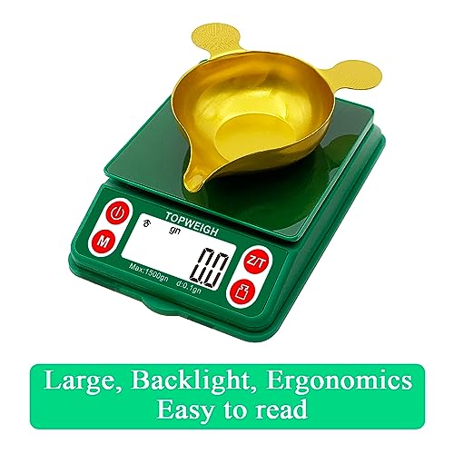 TOPWEIGH Digital Grain Scale, 1500 Grains - Green