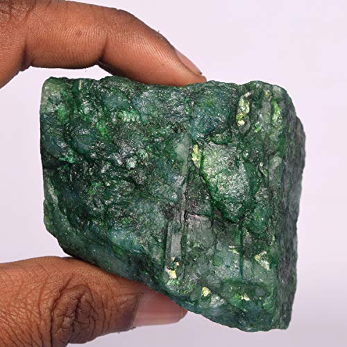 GEMHUB Rare Green Emerald Crystals and Healing Stones 842.50 Ct Natural Raw Lapidary Cabbing Rough Gemstones for Jewelry Making