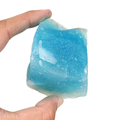 REAL-GEMS EGL Certified Natural Blue Aquamarine Rough Loose Gemstone For Lapidary (500-600 Ct. Approx)