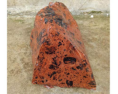 Natural Red Obsidian Crystals Quartz Raw Rough Gemstones for Decor Tumbling Polishing Cutting Cabbing Lapidary Reiki and Crystal Healing 900-1000 Grams 1(One) Piece (Red Black Obsidian 1000g 1 Piece)