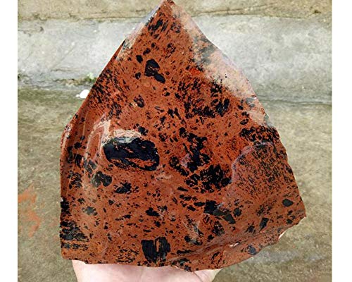 Natural Red Obsidian Crystals Quartz Raw Rough Gemstones for Decor Tumbling Polishing Cutting Cabbing Lapidary Reiki and Crystal Healing 900-1000 Grams 1(One) Piece (Red Black Obsidian 1000g 1 Piece)