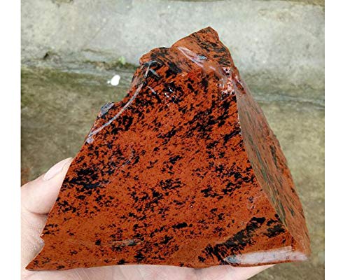 Natural Red Obsidian Crystals Quartz Raw Rough Gemstones for Decor Tumbling Polishing Cutting Cabbing Lapidary Reiki and Crystal Healing 900-1000 Grams 1(One) Piece (Red Black Obsidian 1000g 1 Piece)