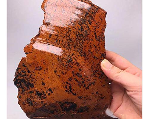 Natural Red Obsidian Crystals Quartz Raw Rough Gemstones for Decor Tumbling Polishing Cutting Cabbing Lapidary Reiki and Crystal Healing 900-1000 Grams 1(One) Piece (Red Black Obsidian 1000g 1 Piece)