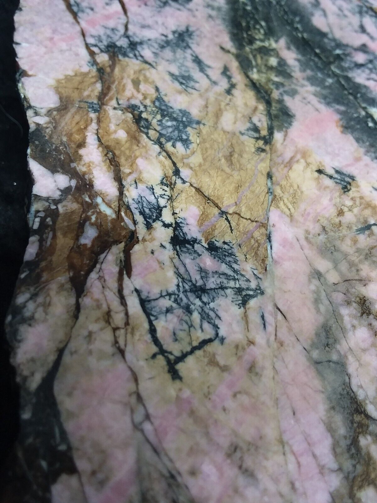 Thick Rhodonite Slab for Lapidary Carving