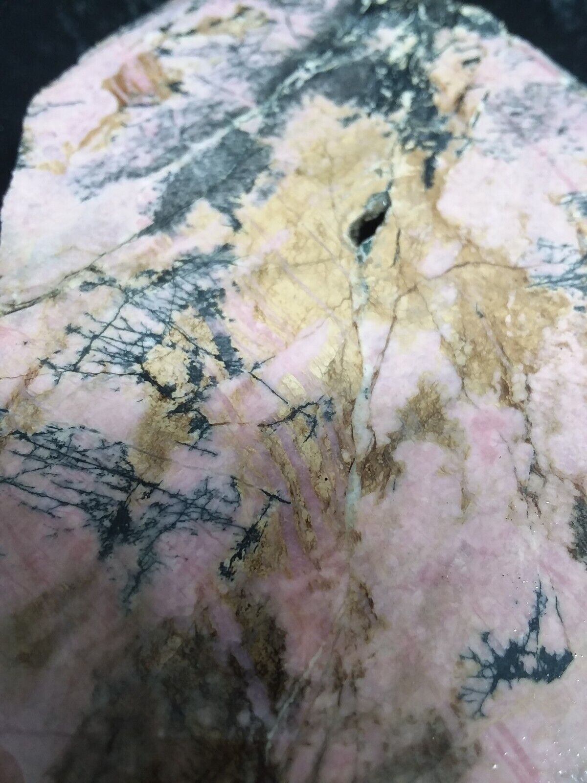 Thick Rhodonite Slab for Lapidary Carving