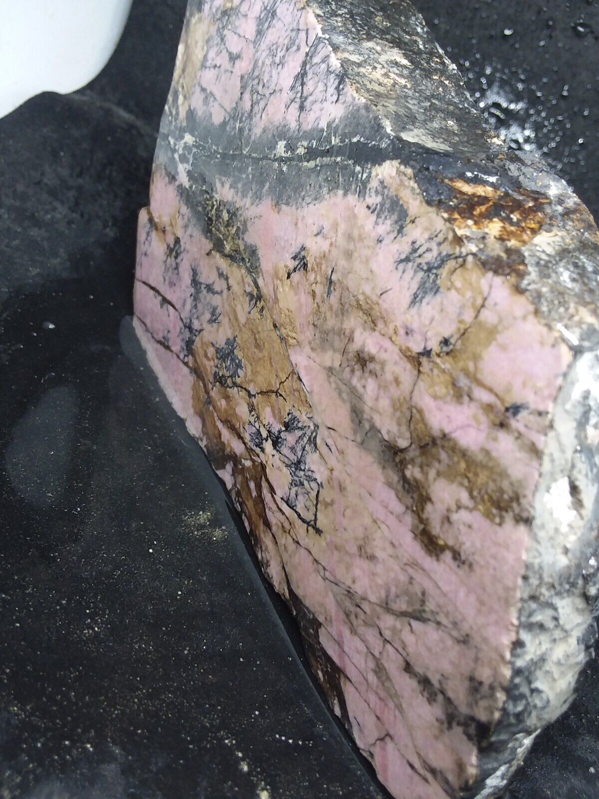 Thick Rhodonite Slab for Lapidary Carving