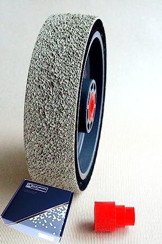 6" Grit: 14000 Premium REZ Soft Lapidary Diamond Wheel for Cabbing Grinding Sanding Polishing operations. Plastic body with foam padding. Perfect to work with stones, gemstones, glass.