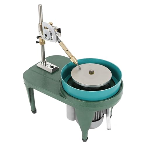 RustyVioum Gem Faceting Machine, 2800RPM Rock Polisher Jewel Angle Polisher Gemstone Grinding Jewelry Lapidary Polisher with Manipulator &6 Inch Polishing Disc, Flat Lapidary Machine 110V 180W