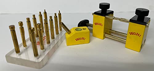 WOHI Combined Offer of 12 Brass DOP STICKS (2,3,4,5,6,7mm), Jig Transfer used Horizontally and Vertically(JTSS), Angle DOP 45/90° used in Faceting and Lapidary of Gemstones