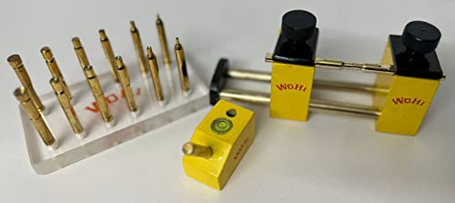 WOHI Combined Offer of 12 Brass DOP STICKS (2,3,4,5,6,7mm), Jig Transfer used Horizontally and Vertically(JTSS), Angle DOP 45/90° used in Faceting and Lapidary of Gemstones