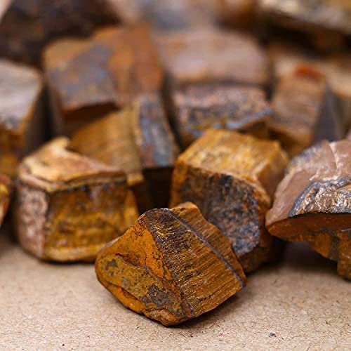 Tiger Eye Rough Stones For Rock Tumbler, Raw Stones for Tumbling, Jewelry Making, Polishing, Cabbing, Lapidary, Fountain Rocks, Decoration, Wire Wrapping, Gem Mining, Reiki Healing 1 lb