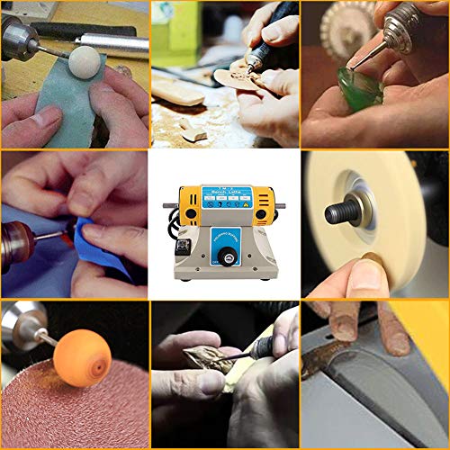 TOPCHANCES 110V Mini Table Saws DIY Jewelry Lapidary Equipment, Benchtop Buffer Rock Grinder Polishing Machine