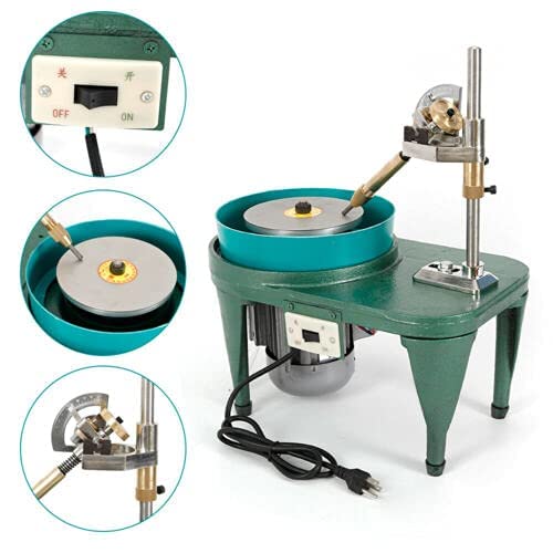 BJTDLLX Gem Faceting Machine Facer Grinding Polishing Machine Rock Grinding Jewelry Jade Flat Lapidary Cutter Polisher Manipulator Milling Tools Gemstone Cutting Tools 180W 2800RPM 110V