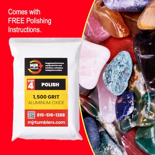 MJR Tumblers 2lb Super Polish 1500X Aluminum Oxide Rock Grit Tumbling Media Lapidary use