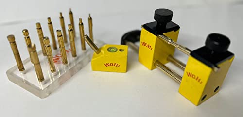 WOHI Combined Offer of 12 Brass DOP STICKS (2,3,4,5,6,7mm), Jig Transfer used Horizontally and Vertically(JTSS), Angle DOP 45/90° used in Faceting and Lapidary of Gemstones