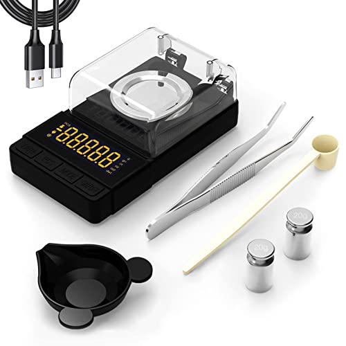 MAXUS Digital Milligram Scale 50g/0.001g, Compact with Calibration Weight