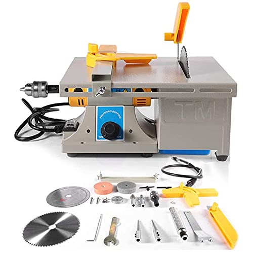 TOPCHANCES Mini Table Saws ,Multifunction Jewelry Rock Bench Polishing Grinding Machine Table Bench Lathe Benchtop Polisher Took Kit for DIY Jewelry Lapidary Equipment ,0-10000r/min 110V