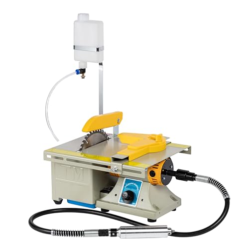 Upgrade Jewelry Lapidary Saw for Cutting Rocks DIY Lapidary Equipment Lapidary Saw, Precision Mini Table Saw Hobby Rock Cutting Saw,Machine Tabletop Saws for Drilling Crafts, Left Benchtop