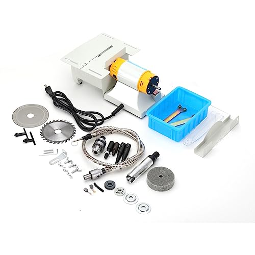 Mini Table Saw Rock ECUTEE 320W Precision Polisher Polishing DIY Jewelry Lapidary Equipment Multi-Function Benchtop Buffer Rock Grinder Polishing Machine for Jewelry, Wood, Silver, Amber, Metal, Jade