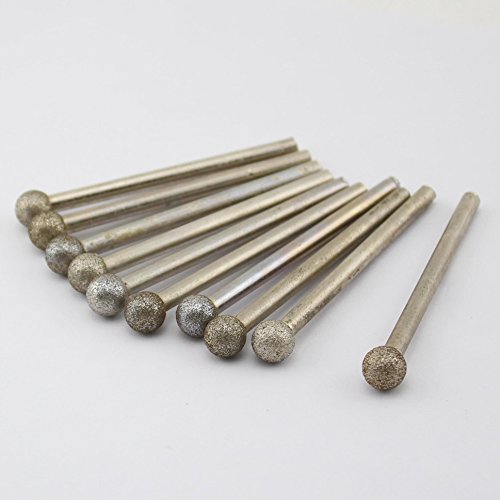 ILOVETOOL Diamond Ball Burrs Lapidary Carving Bit 10Pcs