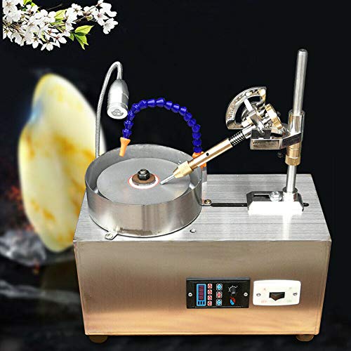 Gem Faceting Machine 0-3000RPM Integrated Jade Stone Cutting Polisher, 180W Rock Polisher Jewelry Lapidary Flat Grinding Machine with Mechanical Handle for Gem Jade Stone Crystal Polisher