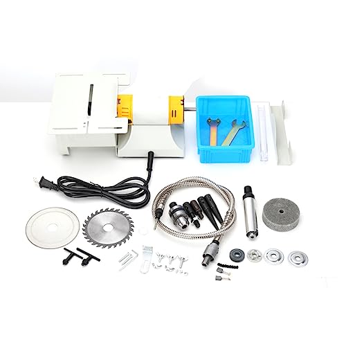 Mini Table Saw Rock ECUTEE 320W Precision Polisher Polishing DIY Jewelry Lapidary Equipment Multi-Function Benchtop Buffer Rock Grinder Polishing Machine for Jewelry, Wood, Silver, Amber, Metal, Jade