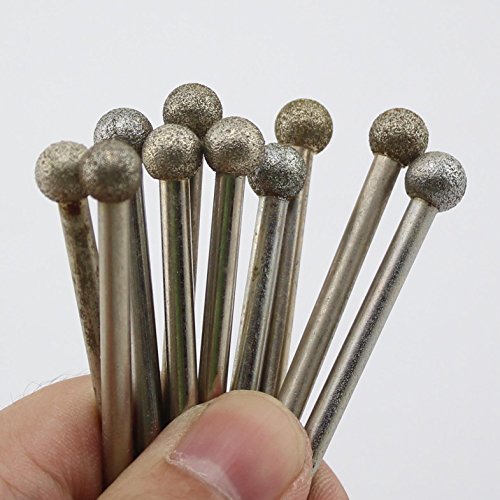 ILOVETOOL Diamond Ball Burrs Lapidary Carving Bit 10Pcs