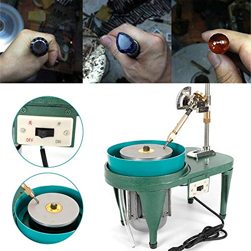 PIAOCAIYIN Gem Faceting Machine, 110V 180W Jewelry Gem Grinder, Gemstone Cutting Tools, 2800r/Min, Faceting Machine with Manipulator, Lapidary Equipment, Jade Polishing Machine