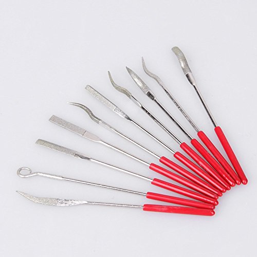 Chris.W 10Pcs Assorted Diamond Mini Riffler Files