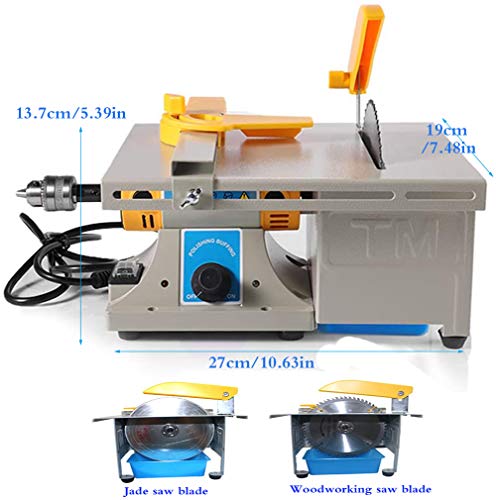 TOPCHANCES Mini Table Saws ,Multifunction Jewelry Rock Bench Polishing Grinding Machine Table Bench Lathe Benchtop Polisher Took Kit for DIY Jewelry Lapidary Equipment ,0-10000r/min 110V
