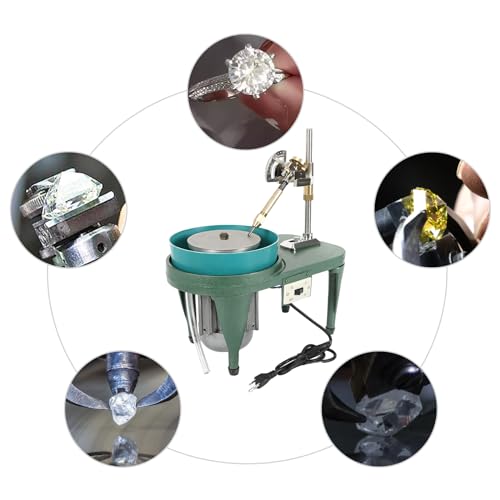 PIAOCAIYIN Gem Faceting Machine, 110V 180W Jewelry Gem Grinder, Gemstone Cutting Tools, 2800r/Min, Faceting Machine with Manipulator, Lapidary Equipment, Jade Polishing Machine