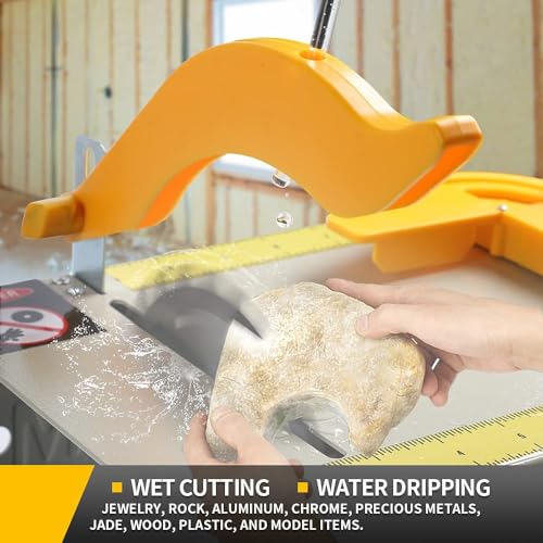 Upgrade Jewelry Lapidary Saw for Cutting Rocks DIY Lapidary Equipment Lapidary Saw, Precision Mini Table Saw Hobby Rock Cutting Saw,Machine Tabletop Saws for Drilling Crafts, Left Benchtop