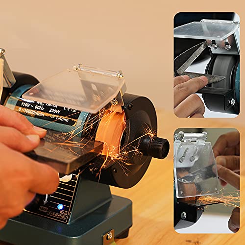 LIBAOTML Mini Bench Grinder with Variable Speed for Polishing, Buffing, and Jewelry Making, Small Bench Polisher and Professional Lapidary Equipment for Rocks, Metals, and Gems