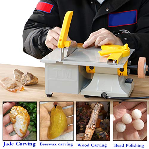TOPCHANCES Mini Table Saws ,Multifunction Jewelry Rock Bench Polishing Grinding Machine Table Bench Lathe Benchtop Polisher Took Kit for DIY Jewelry Lapidary Equipment ,0-10000r/min 110V