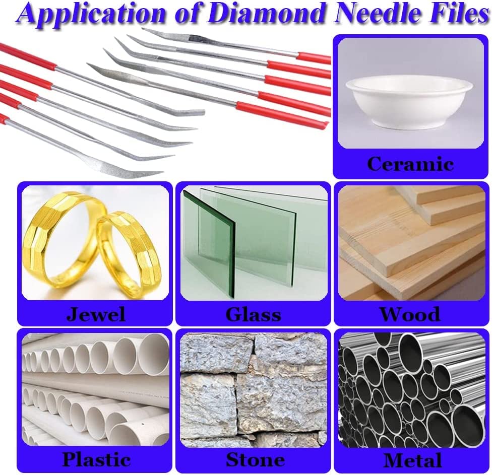 Diamond Coated Mini Needle File Set for Lapidary